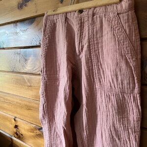 Old Navy Pink Cargo Pants Relaxed Fit Lightweight